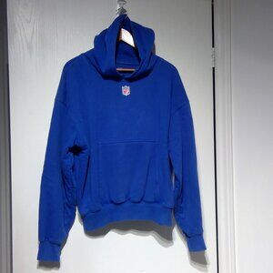 NFL Football CREW YZY Blue Hoodie Deluxe Heavy Layered Doubled Save$ Fits Medium